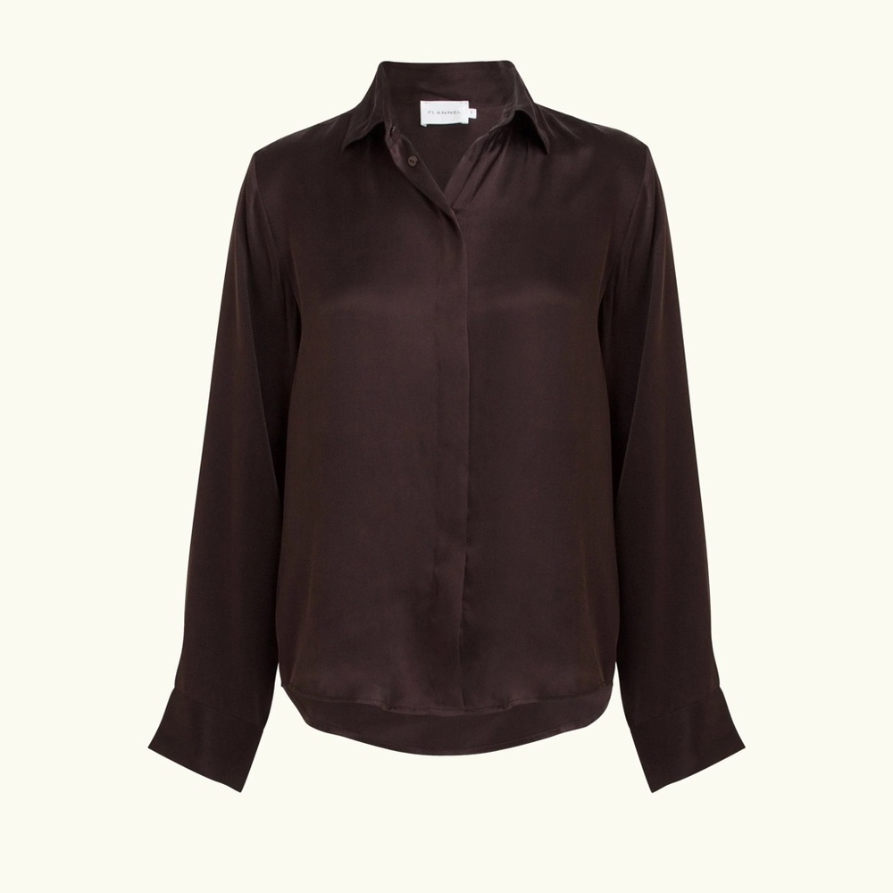 Silk Brown Women's Top - Picture 2 of 2